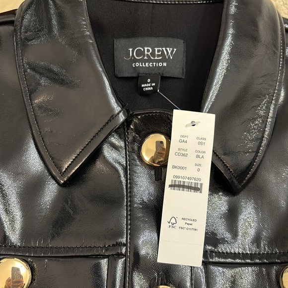 J. Crew Collection gamine shirtdress in faux patent leather sheath shift dress - Picture 5 of 7